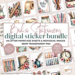 Digital Planner Stickers Bundle, Stickers for GoodNotes, Cute GoodNotes Stickers, Pre-Cropped PNGs, Aesthetic Designs, Cute PNG Stickers
