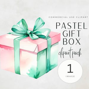 Watercolor Gift Box Clipart Bundle - Christmas Presents - Digital PNG - Scrapbooking & Crafts - Christmas Gift Boxes Clipart - Holiday Craft