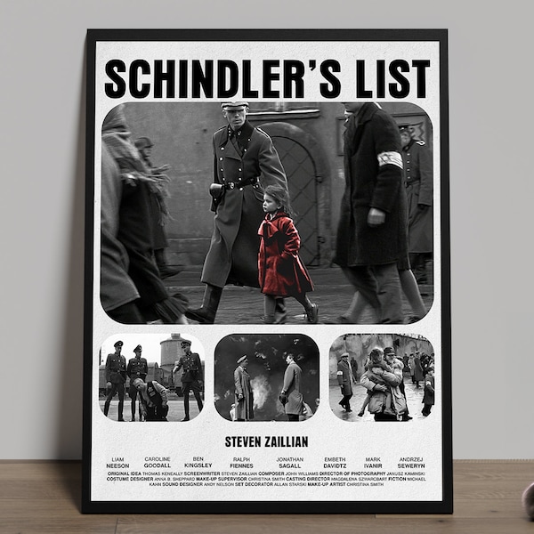 Schindler's List, Steven Zaillian ,Liam Neeson, 18x24", FHD Wall Art Decor, İnstant Access, Digital Print, Movie Poster