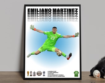 Emiliano Martinez, Argentina, Aston Villa, 18x24", FHD Wall Decor, Wall Art, Digital Download, Digital Print, Football Player Poster