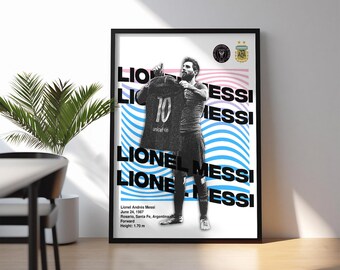 Lionel Messi Fußball Poster - Moderne Wandkunst, Fußball Druck, Inspiration Kunstwerk, Wohnkultur, Sport Fan Geschenk