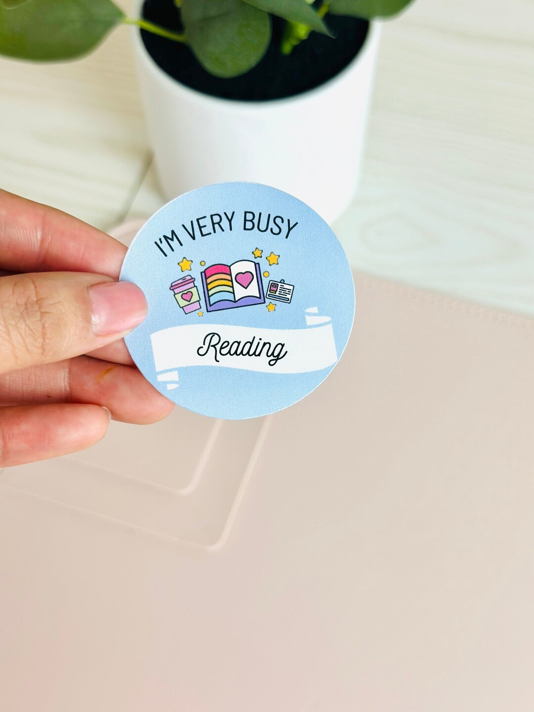 I'm Very Busy Reading Vinyl Glossy Sticker - Etsy