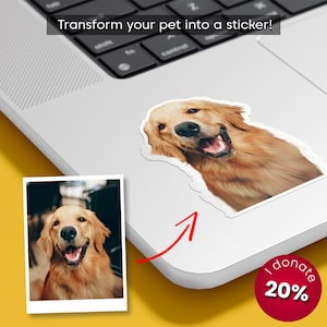 Custom Pet Sticker, Die Cut Vinyl Waterproof, Personalized Gift, Custom Dog Sticker, Custom Cat Sticker, Water Bottle Sticker, Pet Decal