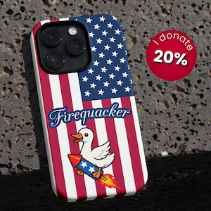 4th of July Phone Case, firequack Phone Case, July 4th Iphone Case, Red White and Blue Phone Case