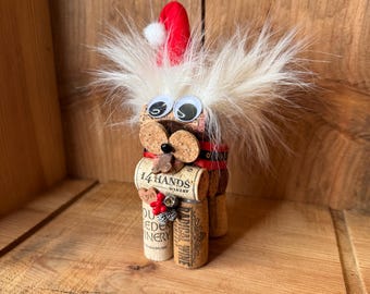 Handmade Cork Dog Figurine — Quirky Gift for Dog Lovers