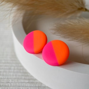 Ohrringe, Ohrstecker in Neonpink & Neonorange