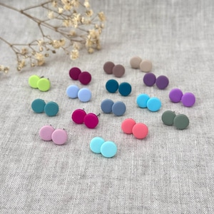 Runde kleine Ohrstecker in verschiedenen Farben - handgemachte Ohrringe aus Polymerton 6/8/10mm