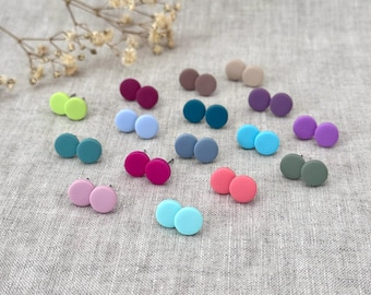 Runde kleine Ohrstecker in verschiedenen Farben - handgemachte Ohrringe aus Polymerton 6/8/10mm