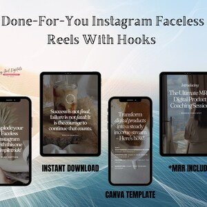 Done For You Aesthetic Faceless Instagram Reels with Hooks - Master Resell Rights Included