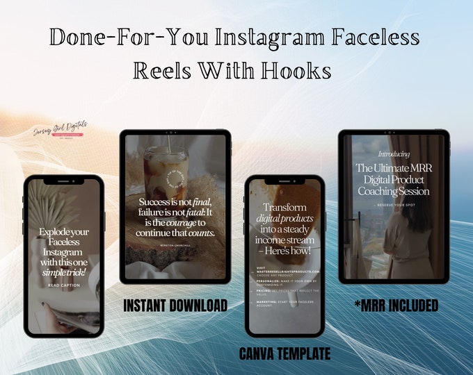 Done For You Aesthetic Faceless Instagram Reels with Hooks - Master Resell Rights Included