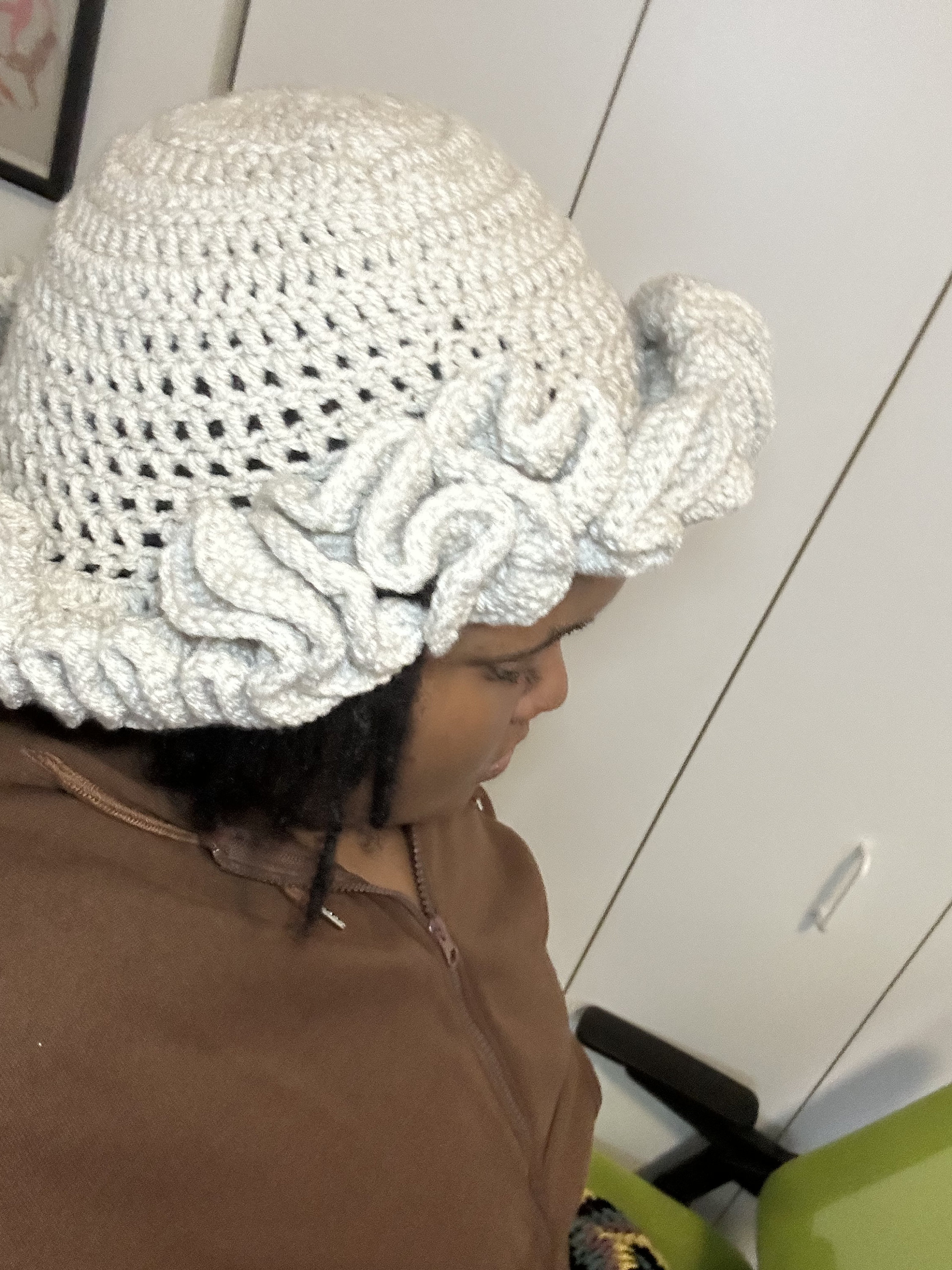 Cream Ruffle Hat Crochet Ruffle Hat, Crochet Hats, Crochet Bucket Hat - Etsy