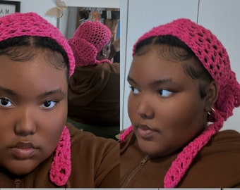 Custom Handmade Crochet Durag / Head Wrap, Unisex , Hat,  Headwear, Headwrap, CUSTOM COLORS