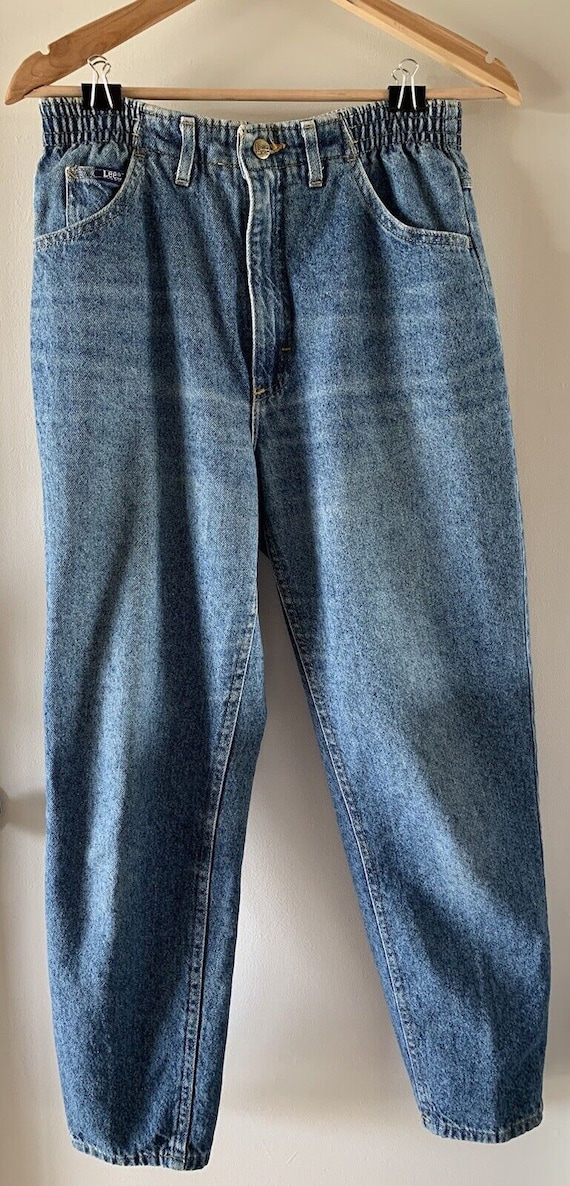 Vintage LEE Womens Mom Jeans Size 10 Side Elastic 