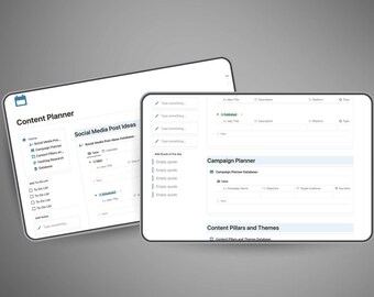 Mall för innehållsplanerare, mallar för ledningsnotioner, digital nedladdning
