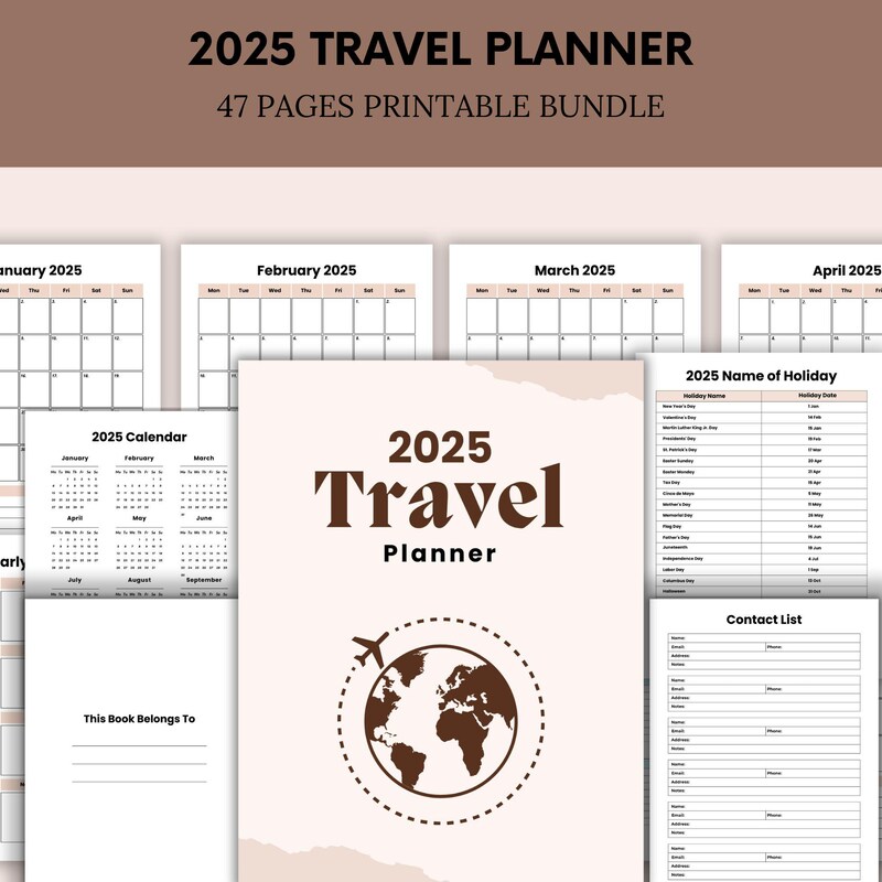 Travel 2025 Planner Etsy