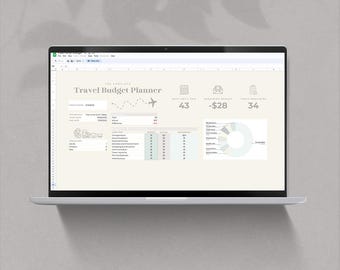 Resebudget Google Sheet: Mall för digital planering (digital nedladdning)