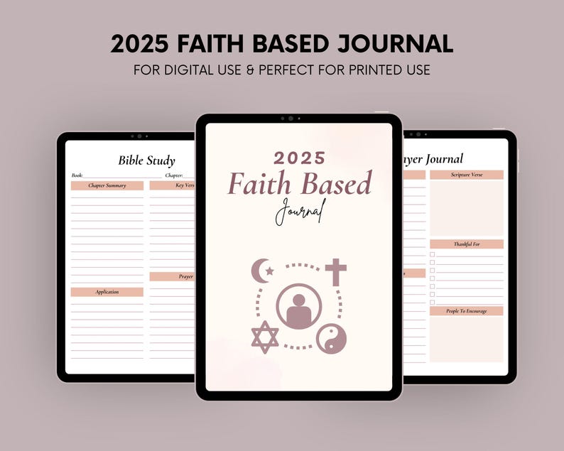 2025 Faith Based Journal Christian Journal Bible Study Journal
