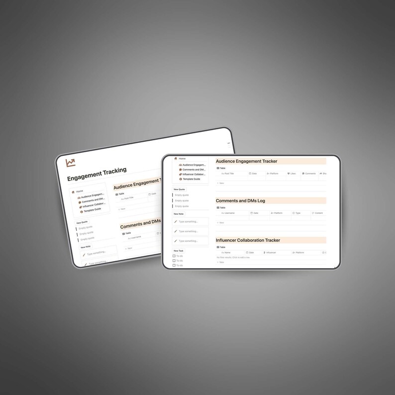 Engagement Tracking Notion Template, Management Notion Templates ...