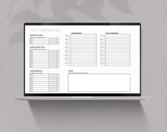Tidsblock Google Sheet: Mall för digital planering (digital nedladdning)