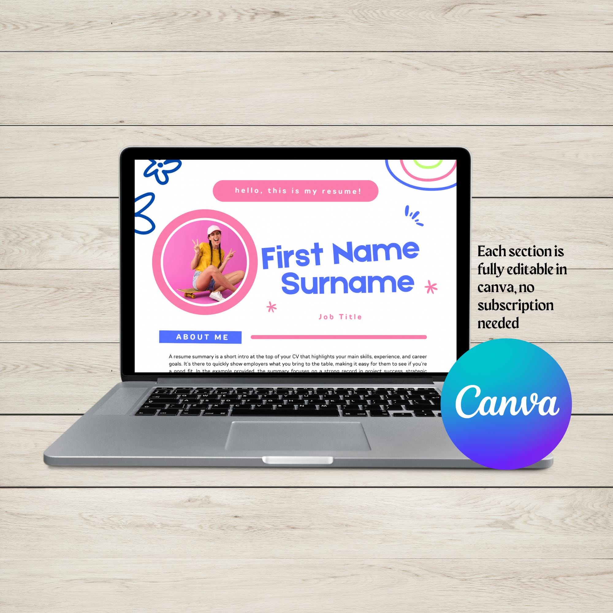 Playful Colourful CV Template Fun Canva Resume for Students Creatives Playful Colourful CV Template Fun Canva Resume for Students Creatives