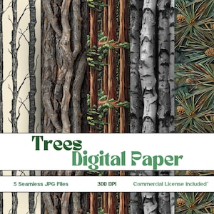Baum Themen Digitales Papier, Forest Junk Journal Kit, Waldseiten, Natur inspirierte Blätter, Forstwirtschaft Blätter