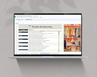 Rensa instrumentpanelen i Google Sheet: Mall för digital planering (digital nedladdning)