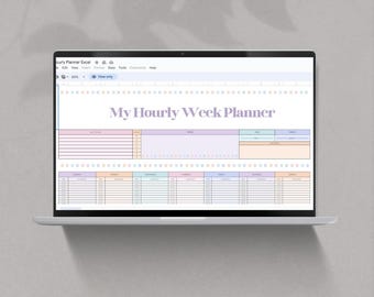 Timplanerare Google-ark, Google-kalkylblad, digitala planerarmallar, digital nedladdning