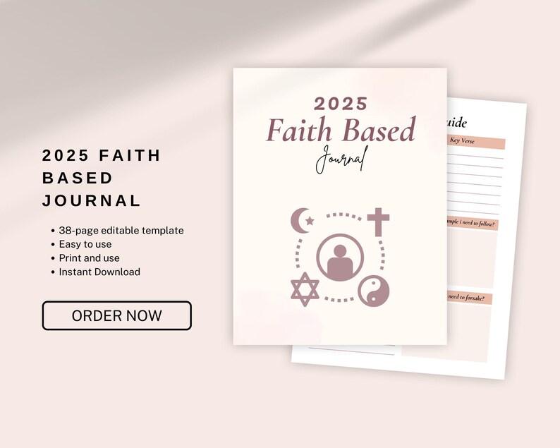 2025 Faith Based Journal Christian Journal Bible Study Journal
