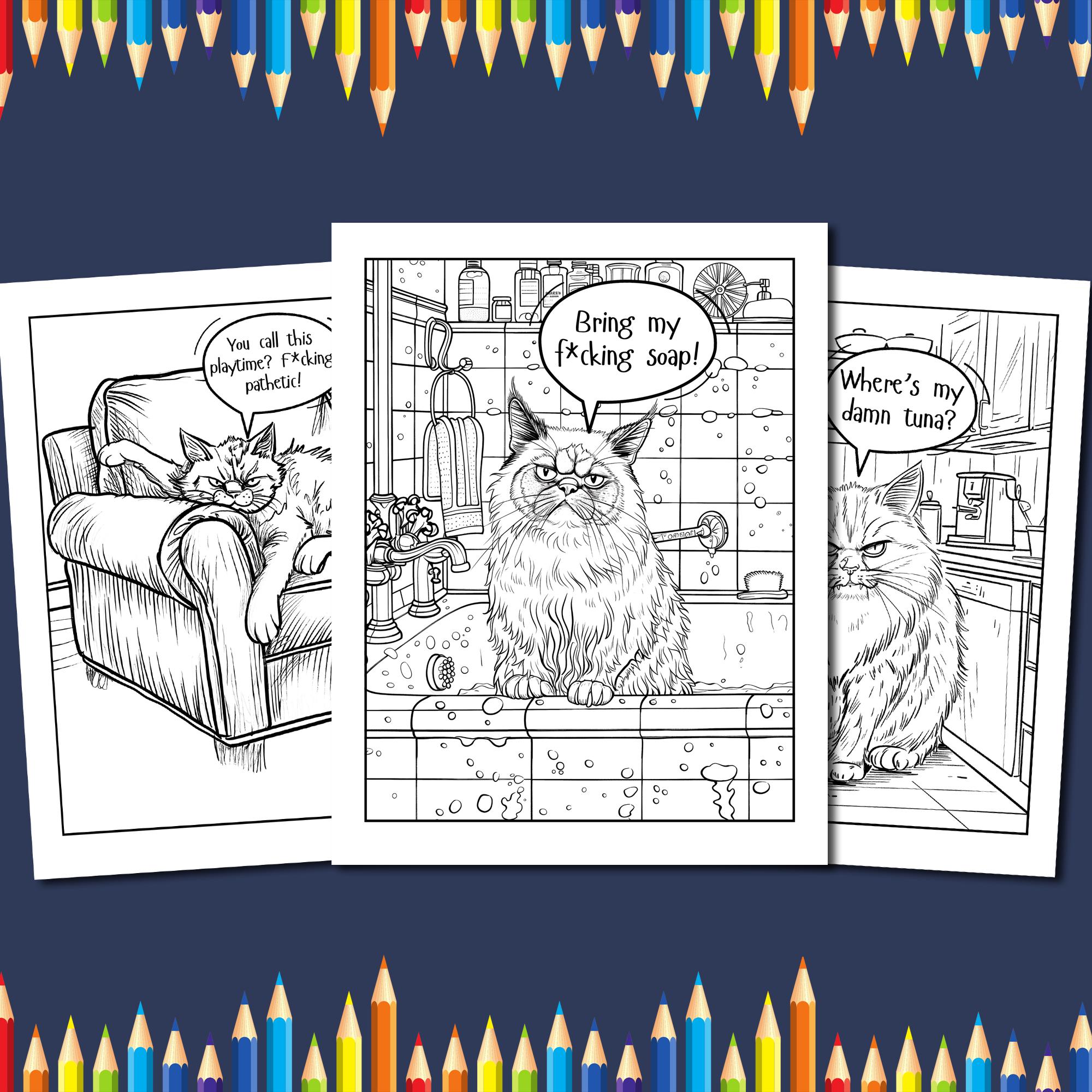 Printable Swearing Cats Coloring Book For Adults Sassy Swear Word Printable swearing cats coloring book for adults sassy swear word