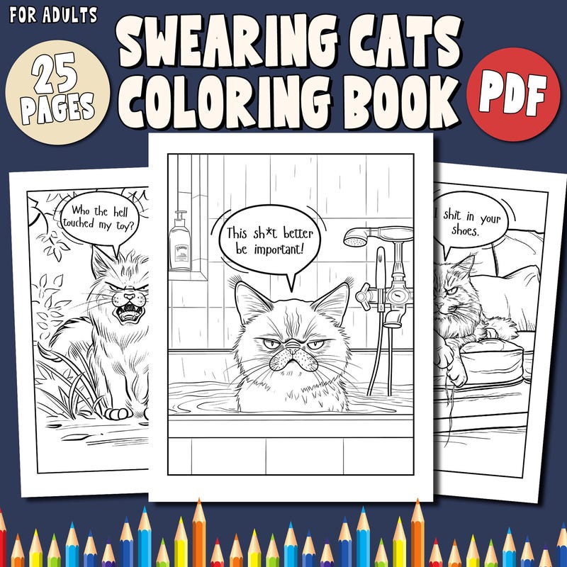 Swear Word Coloring Pages - Etsy