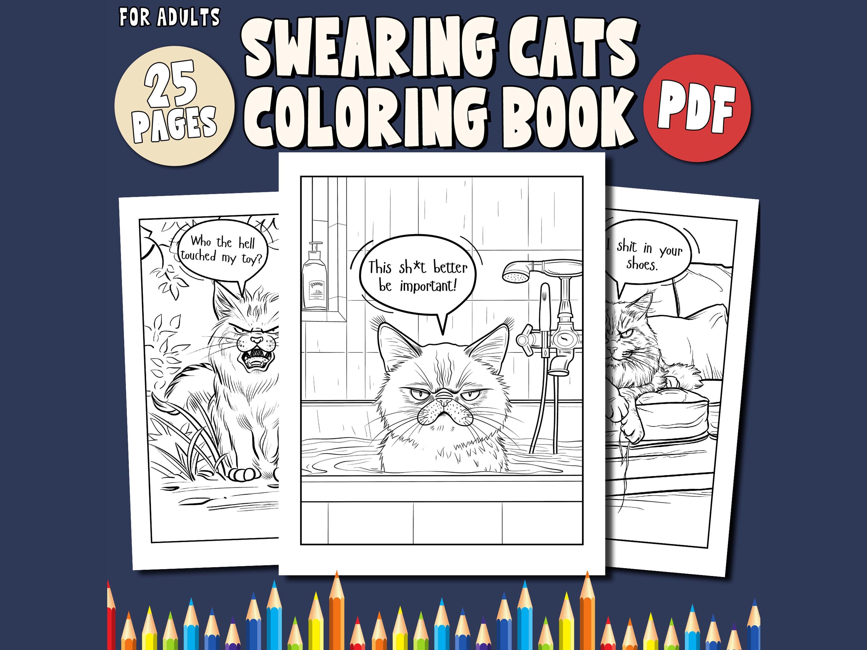 Swearing Cats Coloring Book Printable