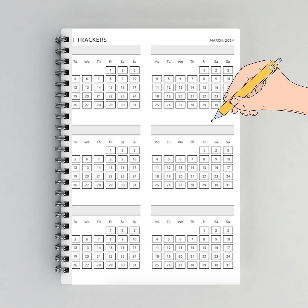 Minimalist Monthly Habit Tracker - Etsy UK