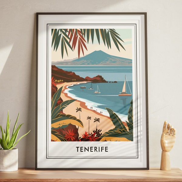 Tenerife Travel Poster: Stylish Vector Style Art Digital Download - Ideal for Home and Office Decor