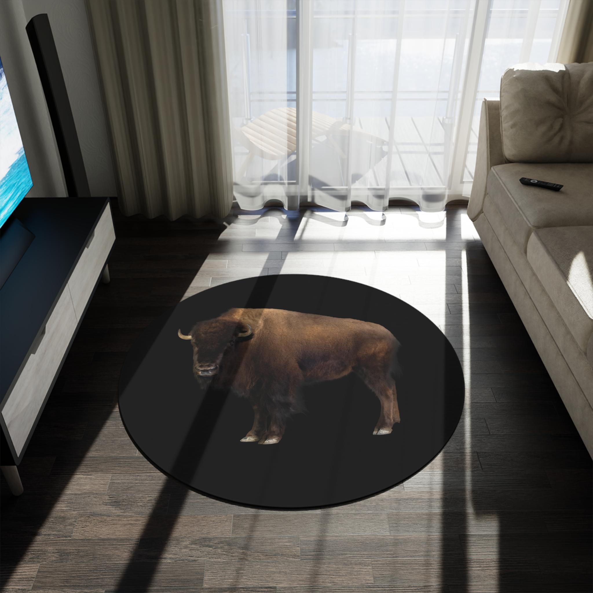 Buffalo Area Rug | Farmhouse Rug | Rustic Rug | Bison Rug | Animal ...