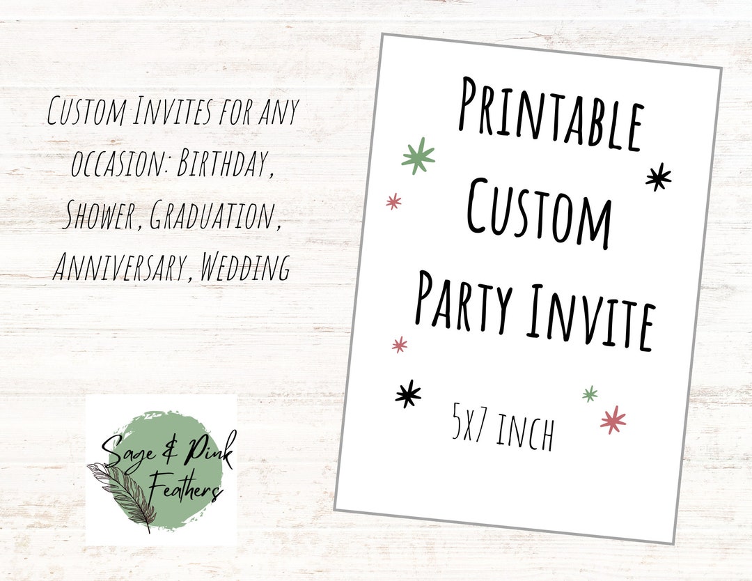 Printable Custom Invitations - Etsy