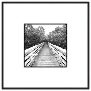 Poster con cornice in legno con carta opaca classica - bianco e nero - quadrato - galleria fotografica artistica spiaggia costiera, design di transizione costiera, set di 4