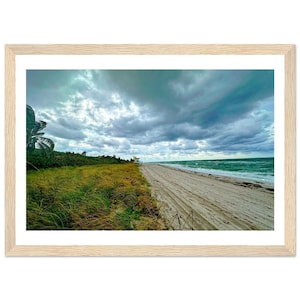 Classico poster con cornice in carta semi-lucida in legno - Hollywood Beach Morning Beach Color Art Gallery Set