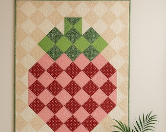 PDF Strawberry Days Quilt Pattern - Mini, Wall Hanging, Baby, Throw, and King Sizes