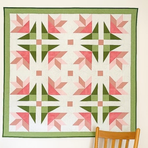 PDF Dancing Lilies Quilt Pattern - Mini, Baby, Throw, and Queen Sizes