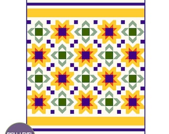 PDF Scatter Sunshine Quilt Pattern - Baby, Throw, and Queen Sizes
