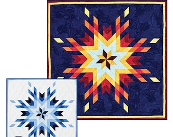 Fireflake Quilt Pattern (Printed Booklet) Lap and Throw Quilt