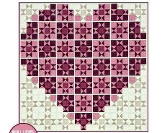 PDF Starry Sweetheart Quilt Pattern - Baby, Throw, and King Size
