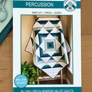 Printed Percussion Quilt Pattern - Baby, Throw, Queen and King