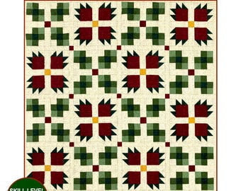 PDF Holly Beary Bear Paw and Holly Berry Quilt Pattern
