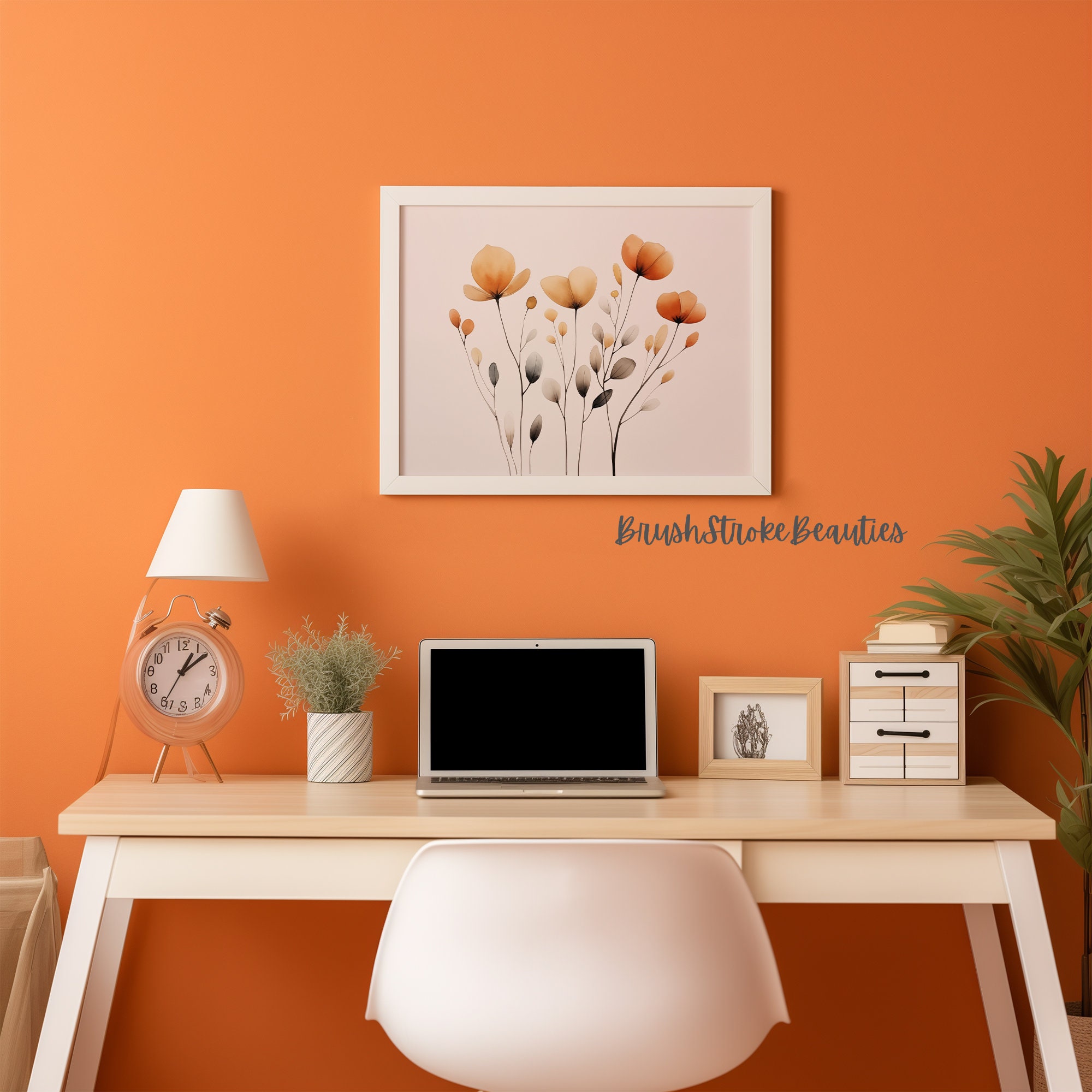 Printable Minimalist Autumn Leaves Art, Watercolor Autumn Leaves ...