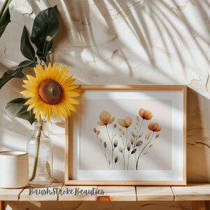 Printable Minimalist Autumn Leaves Art, Watercolor Autumn Leaves ...