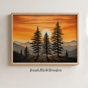 Digital Print, Beautiful Sunset on Mountains, Landscape, Room Decor, Home Wall Display, Instant Download, Printable