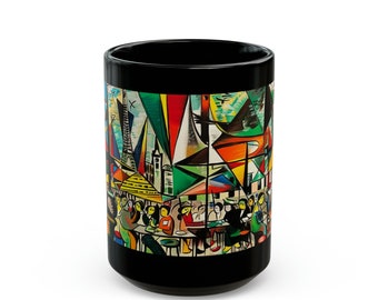 Cubism art - summer night in Paris 07 Black Mug (11oz, 15oz) perfect present for preppy people, gift for house warming party.