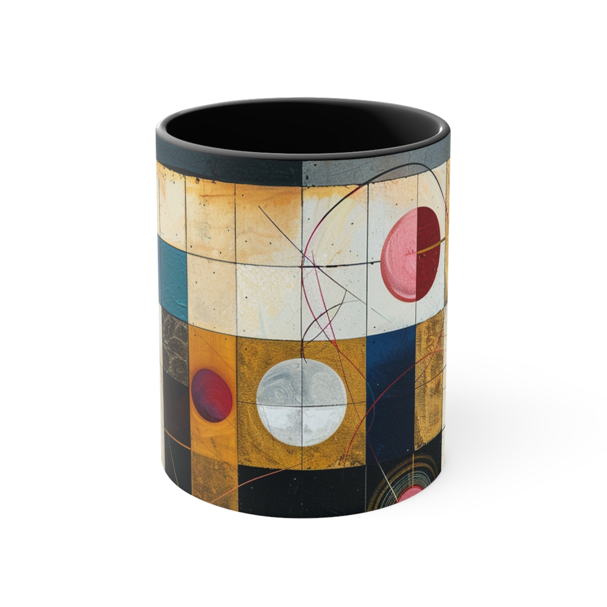 Mug Kandinsky Jaune Rouge Bleu – 325 Ml, Céramique, Livré Avec Boîte, Fait En France