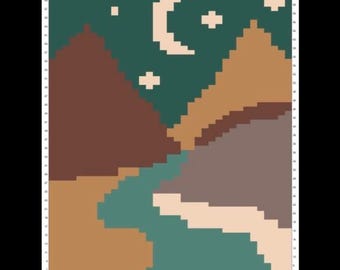 Mountain Chunky Blanket Design 3 Pattern